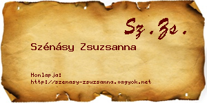 Szénásy Zsuzsanna névjegykártya